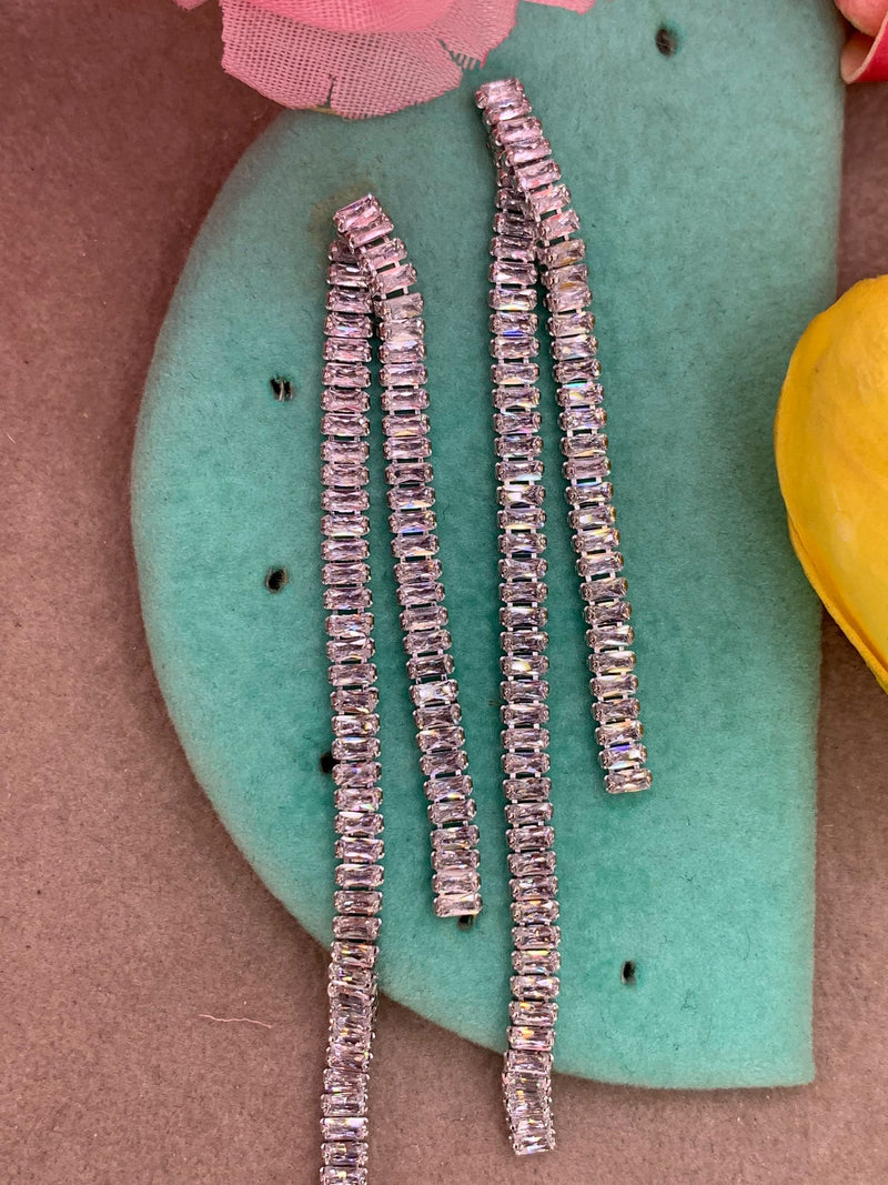 Orecchini tennis baguette