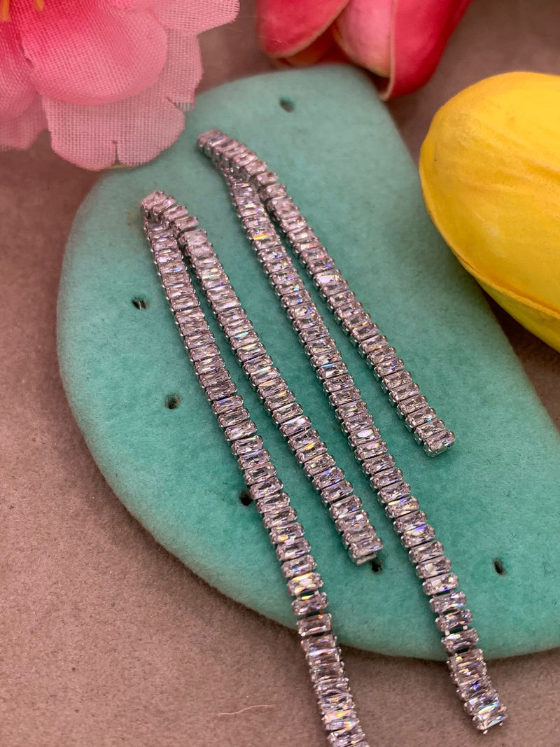 Orecchini tennis baguette