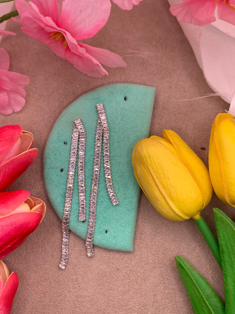 Orecchini tennis baguette