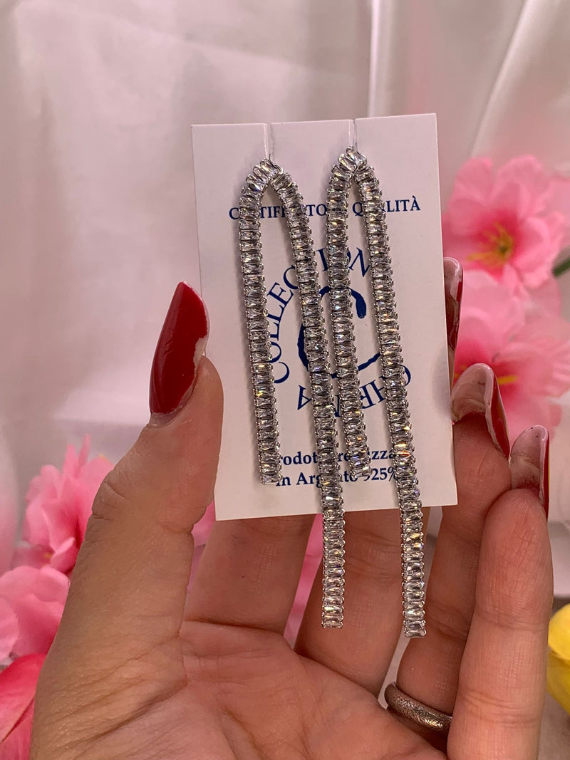 Orecchini tennis baguette