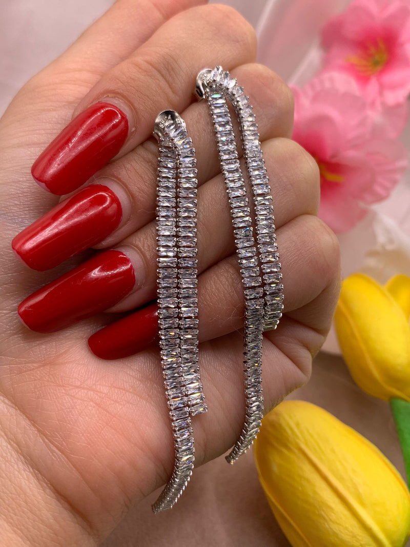 Orecchini tennis baguette