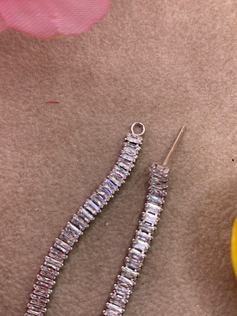 Orecchini tennis baguette