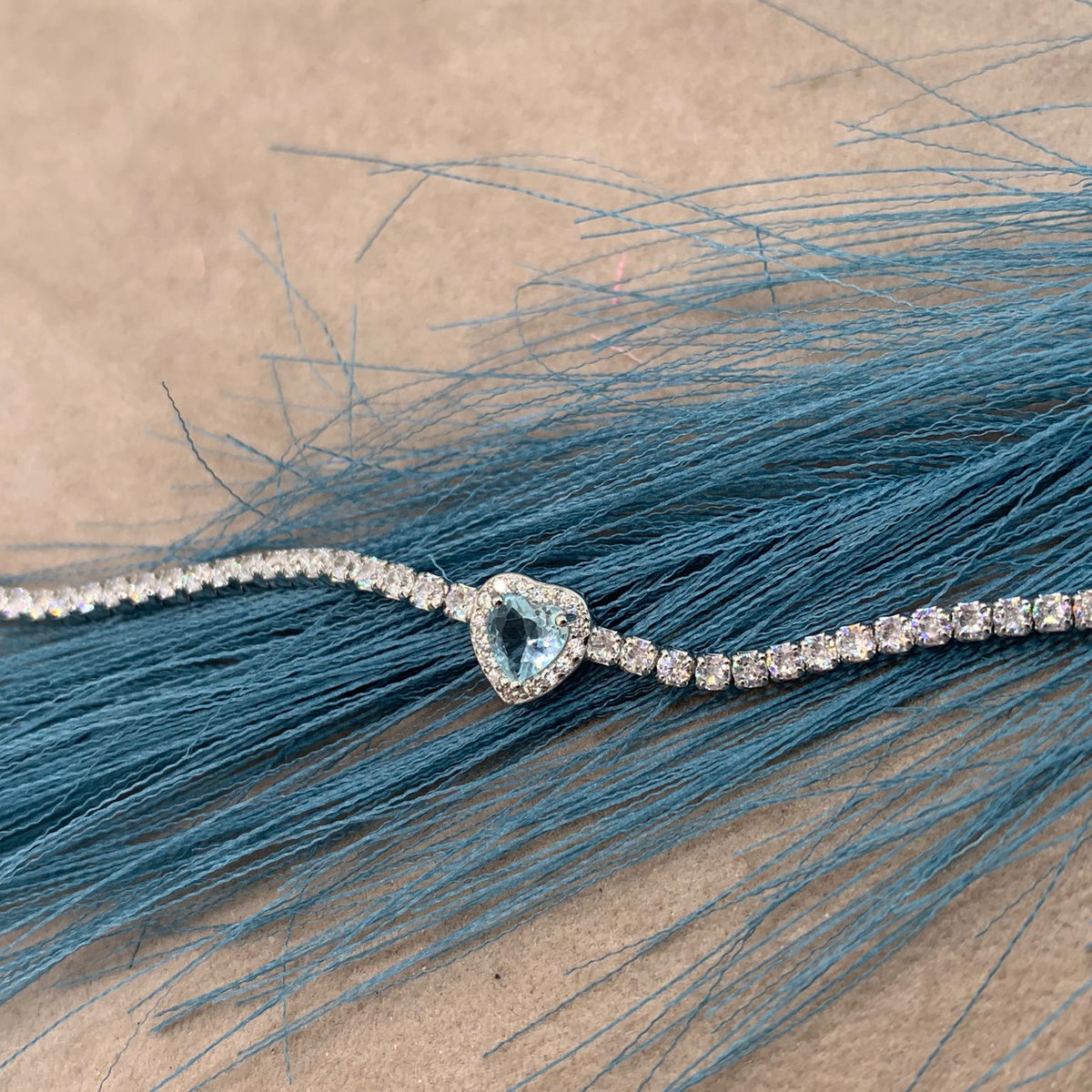 Bracciale tennis cuoricino