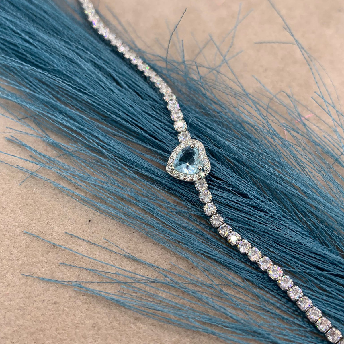Bracciale tennis cuoricino