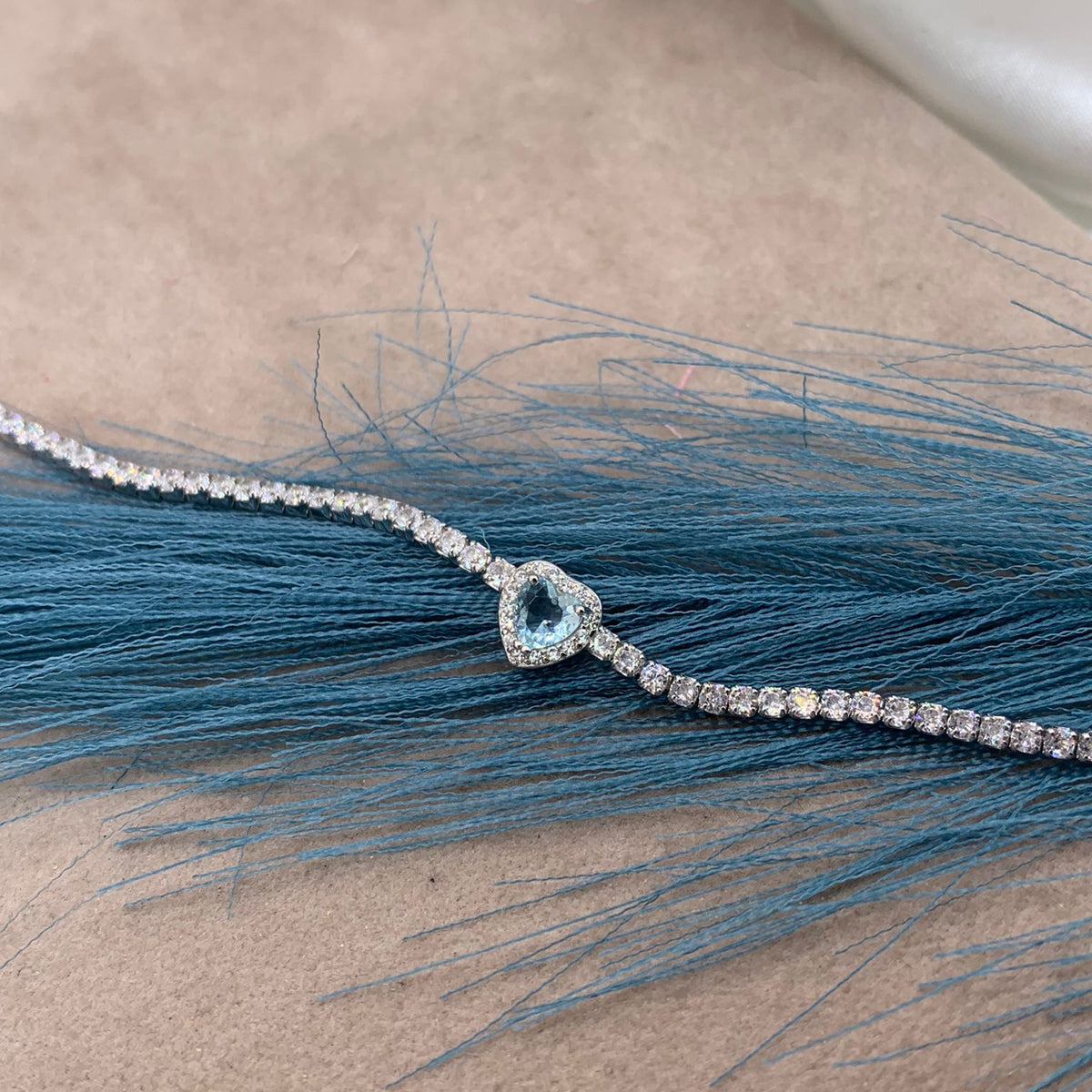 Bracciale tennis cuoricino