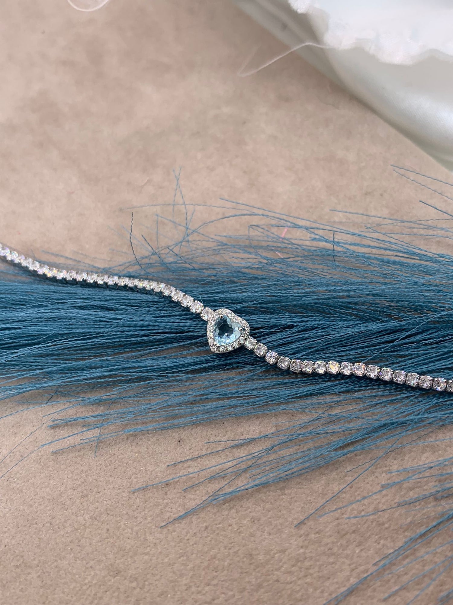 Bracciale tennis cuoricino