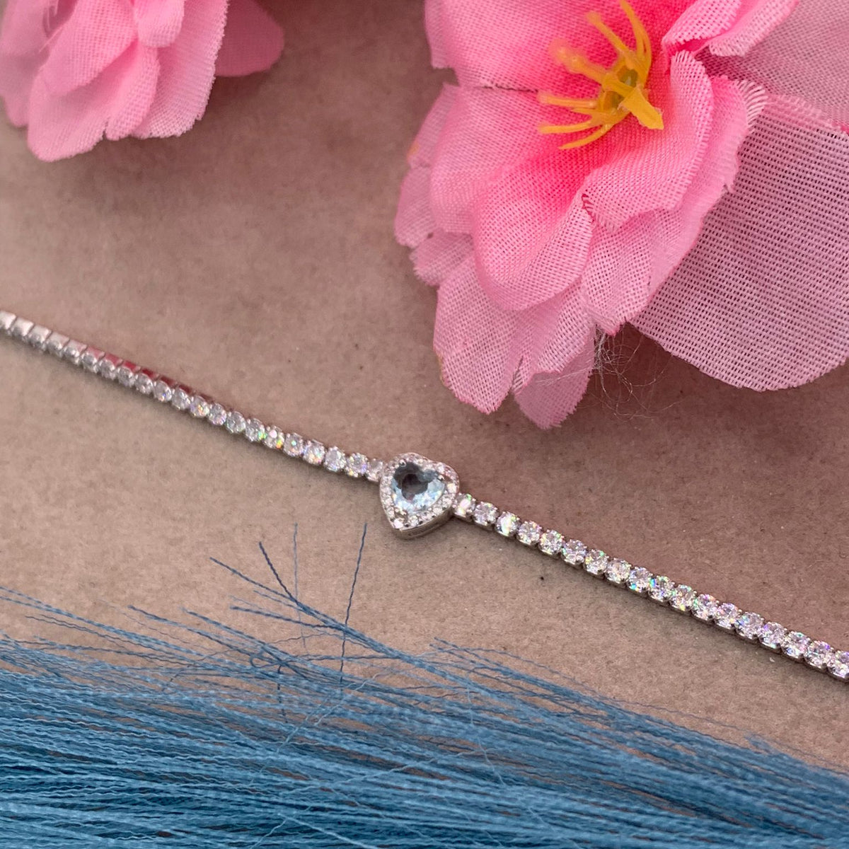 Bracciale tennis cuoricino