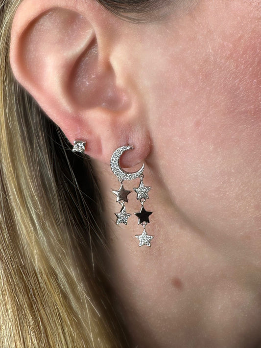 Orecchini luna e stelle