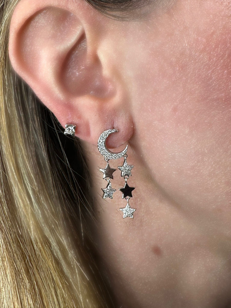 Orecchini luna e stelle