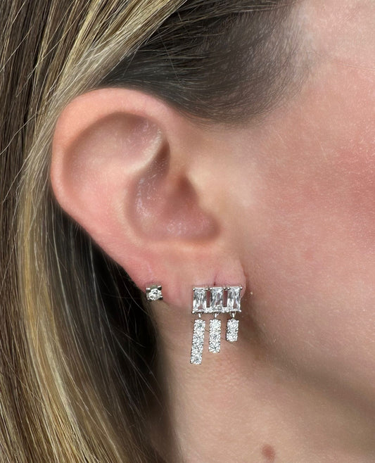 Orecchini baguette cascata