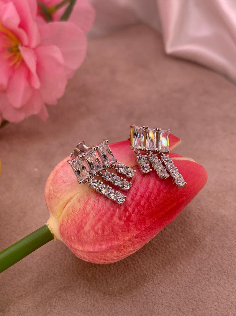 Orecchini baguette cascata