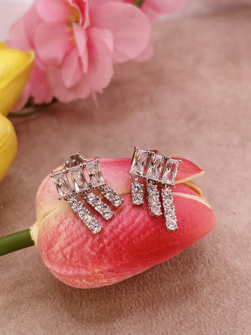 Orecchini baguette cascata