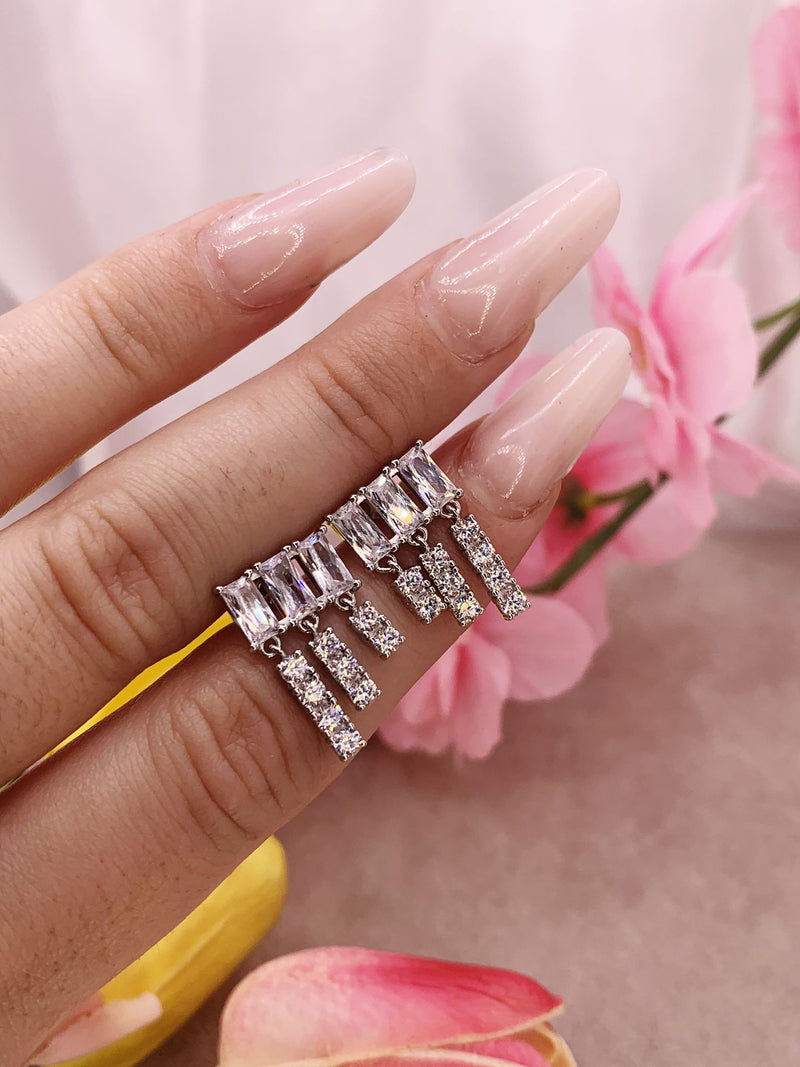 Orecchini baguette cascata