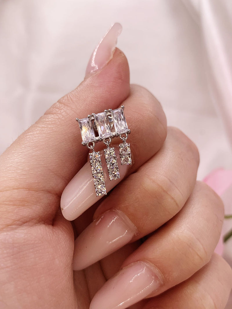 Orecchini baguette cascata