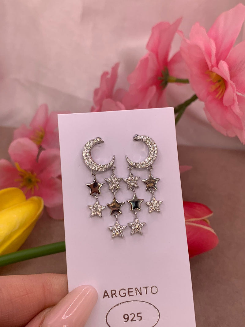 Orecchini luna e stelle