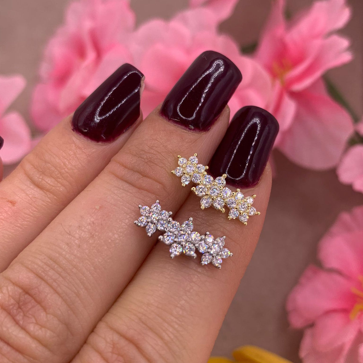 Orecchini flower tris