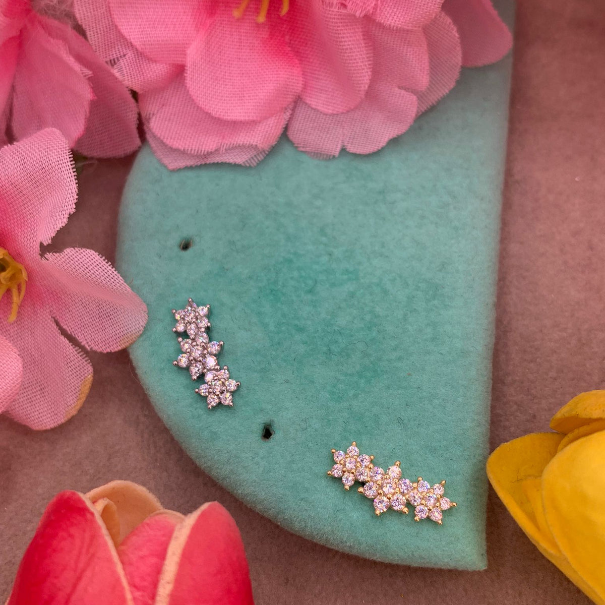 Orecchini flower tris