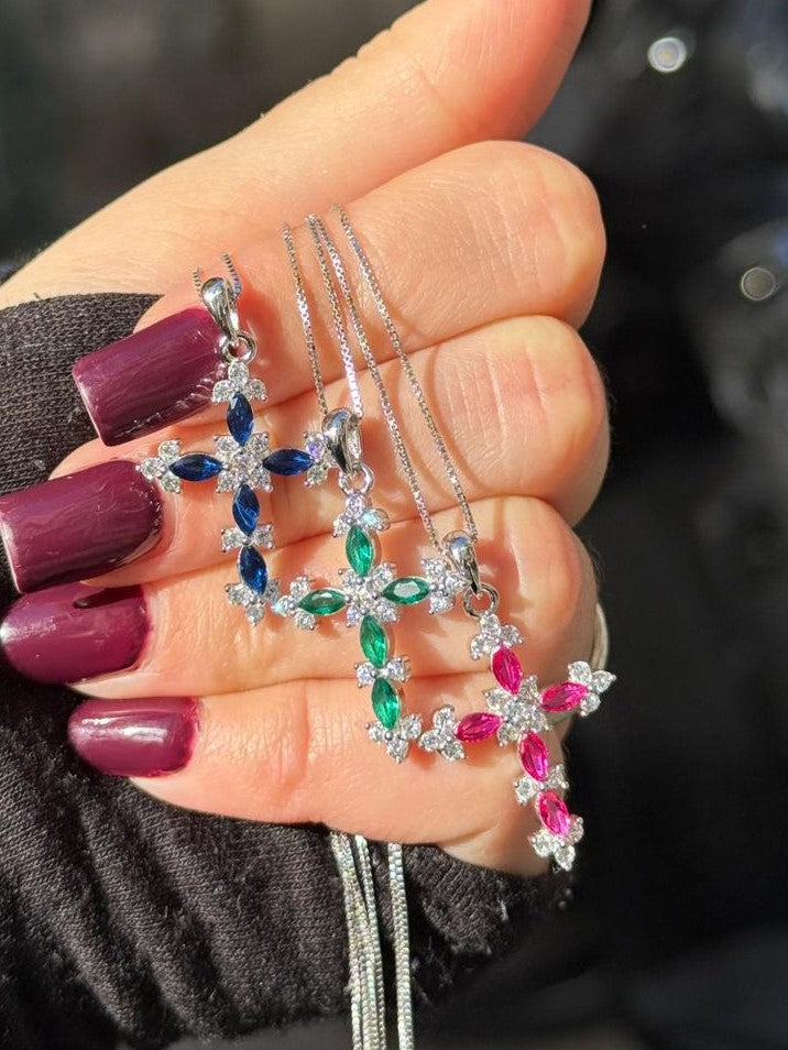 Collana croce color