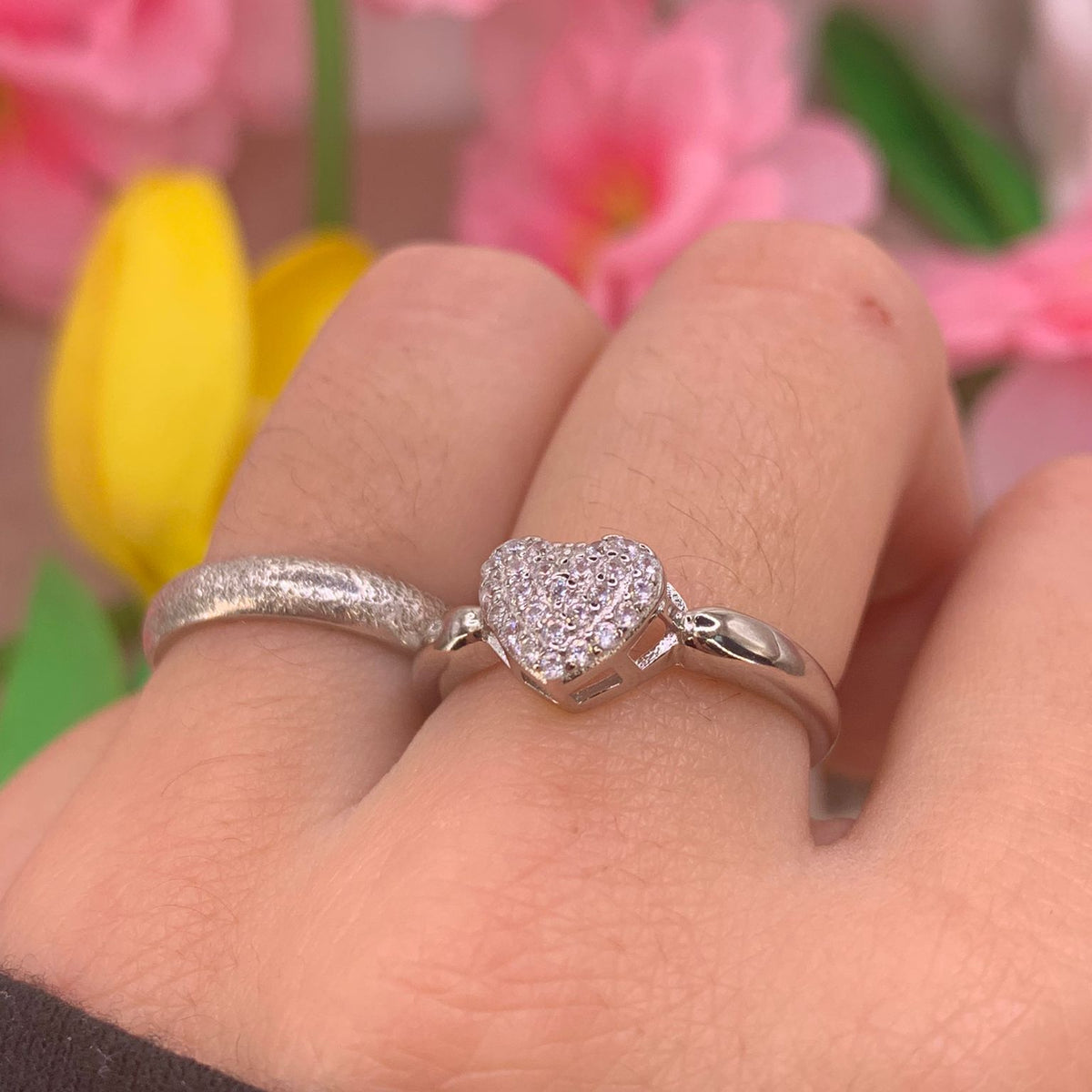 Anello cuore bubble