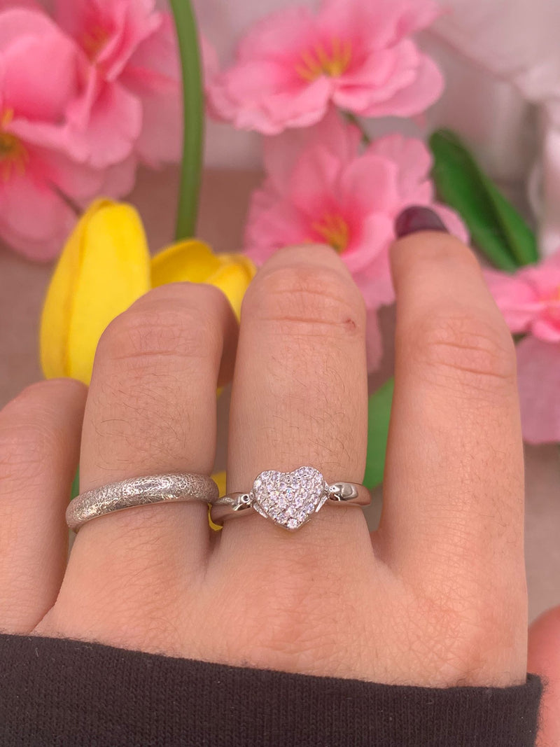 Anello cuore bubble