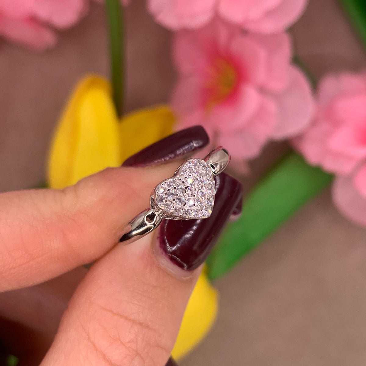 Anello cuore bubble