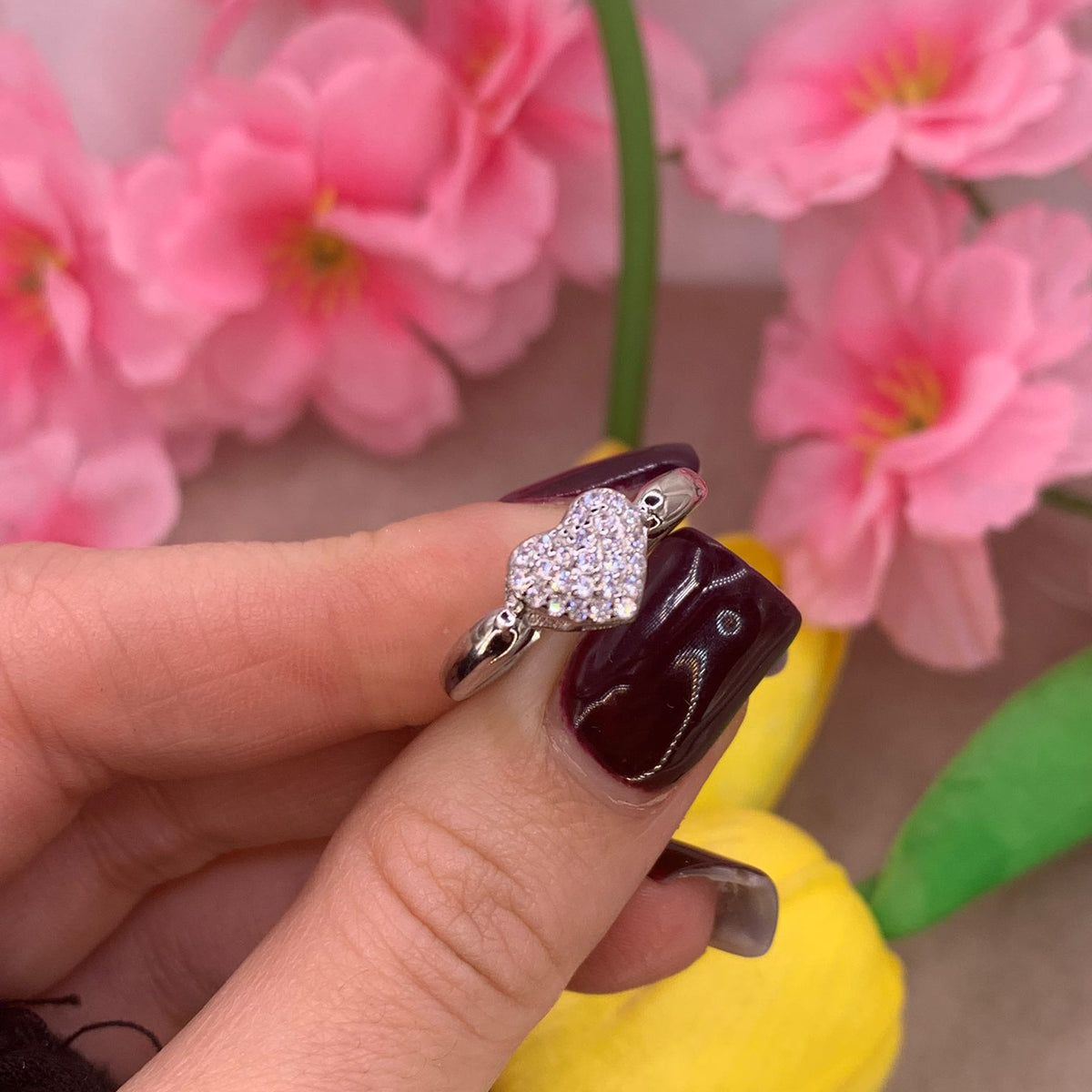 Anello cuore bubble