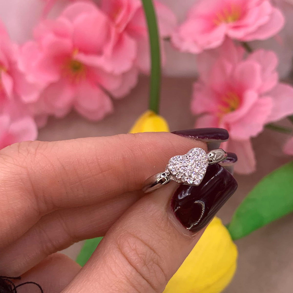 Anello cuore bubble