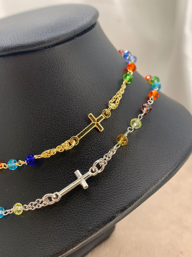 Rosario girocollo multicolor