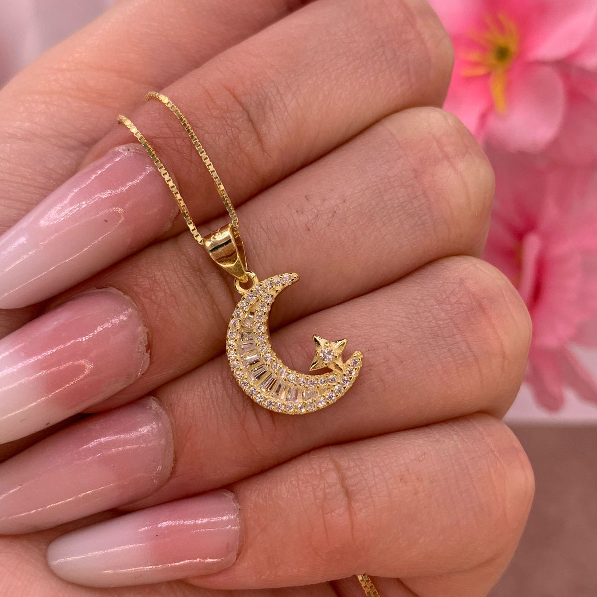 Collana luna baguette