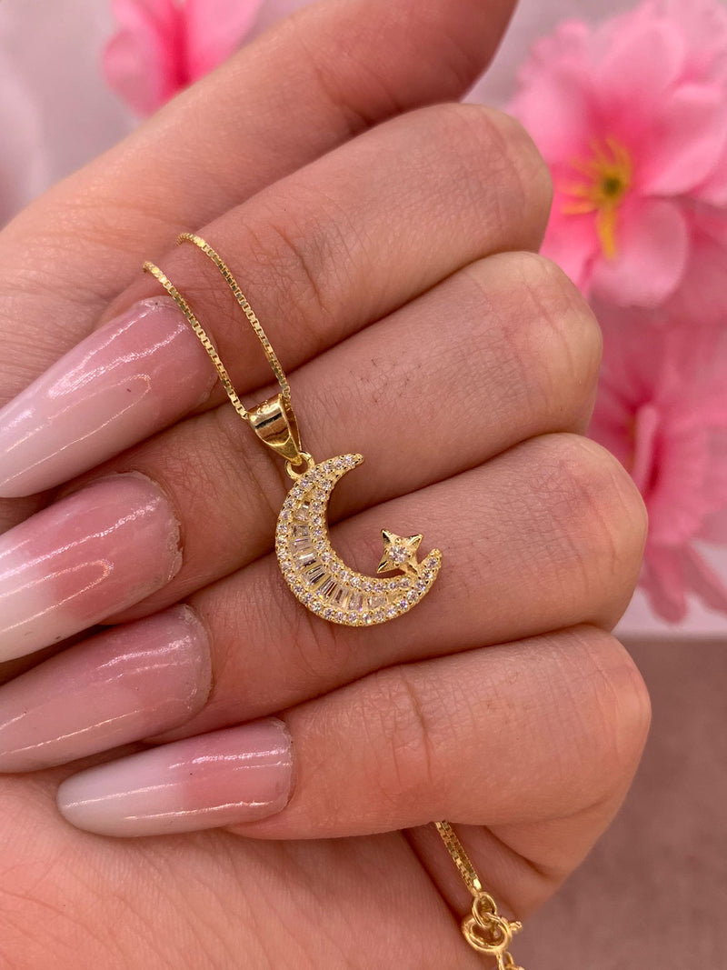 Collana luna baguette