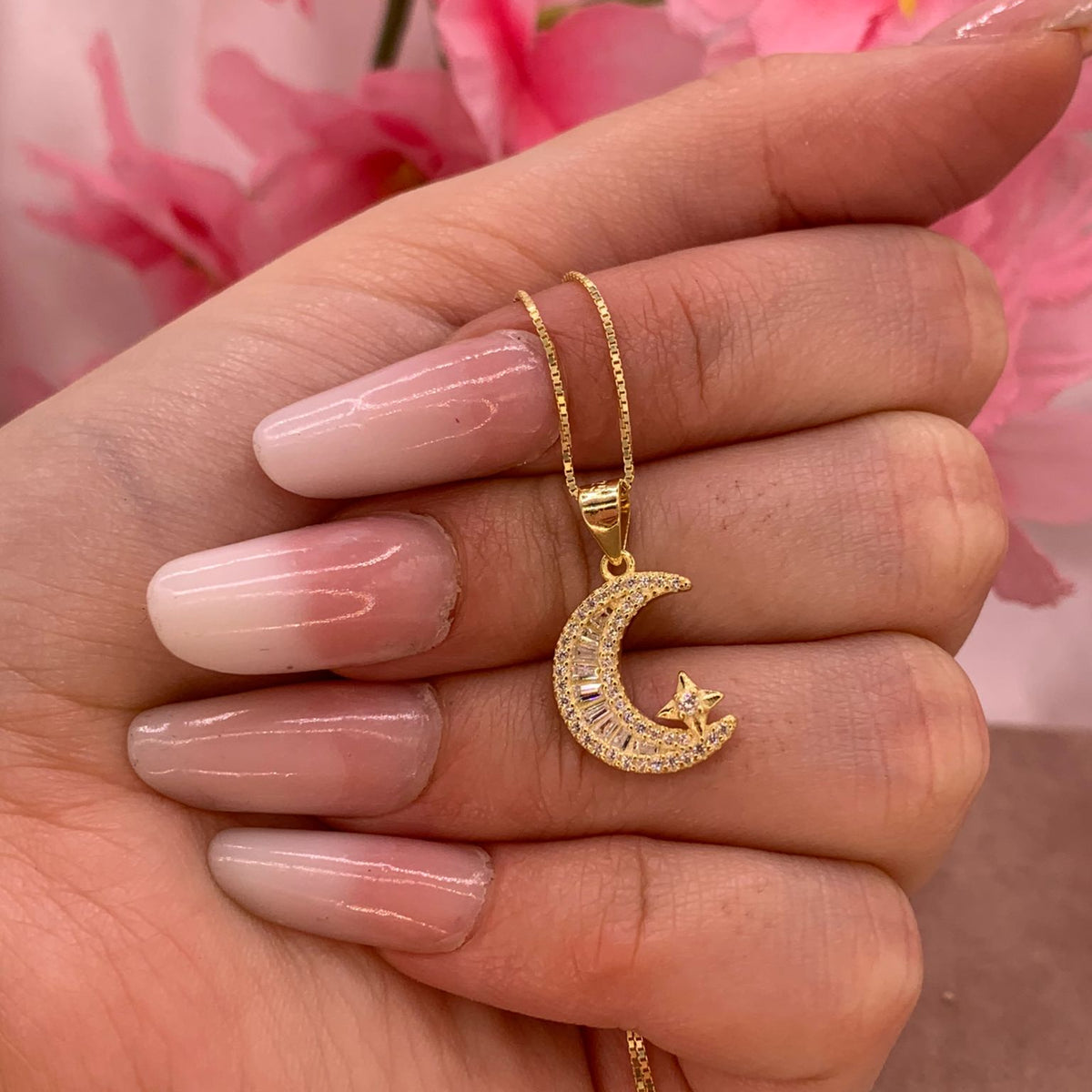 Collana luna baguette