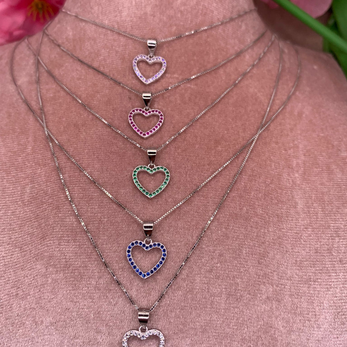 Collana cuoricino open