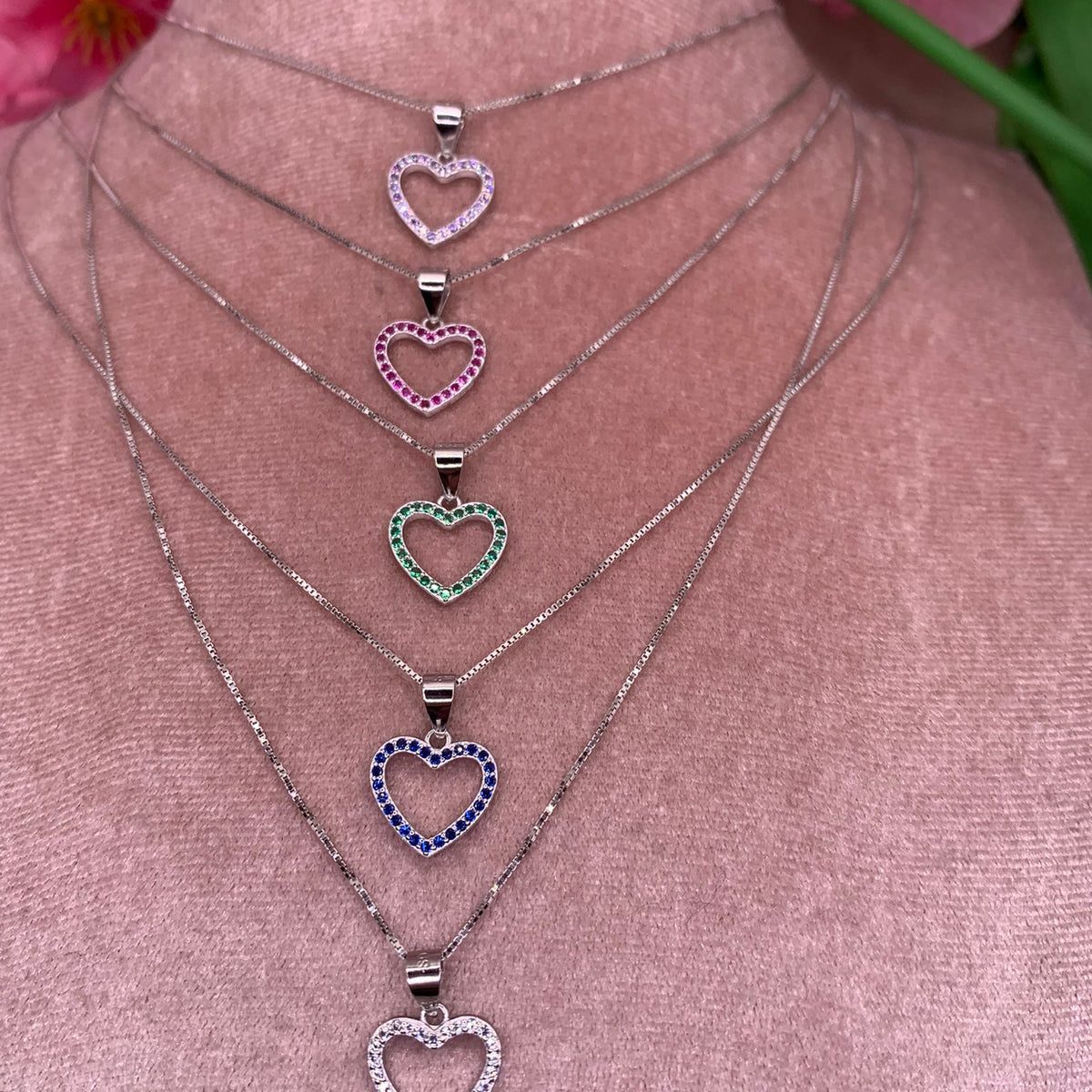 Collana cuoricino open