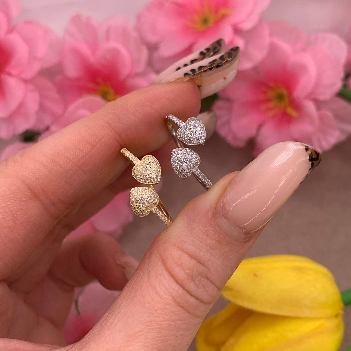 Anello cuore incrocio