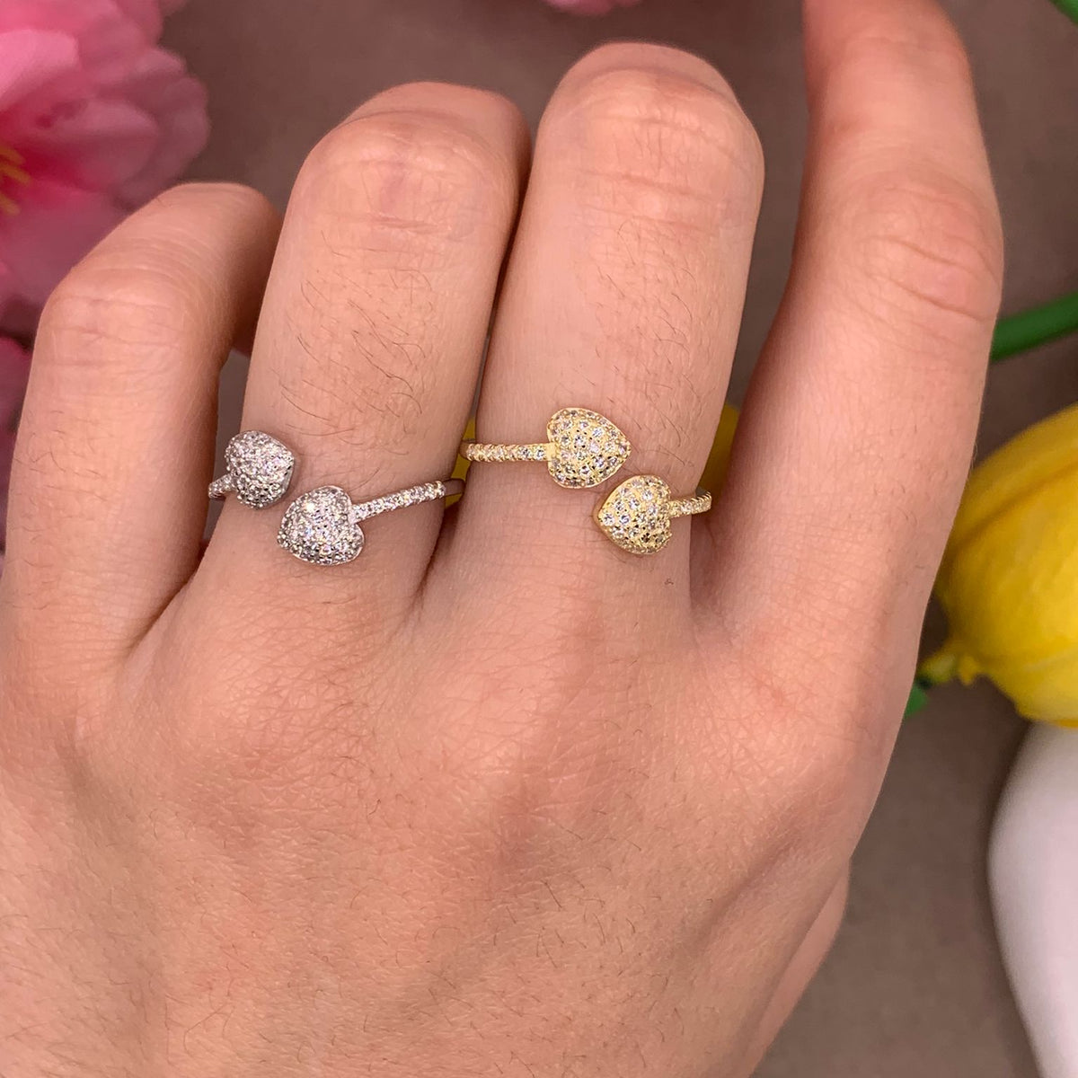 Anello cuore incrocio