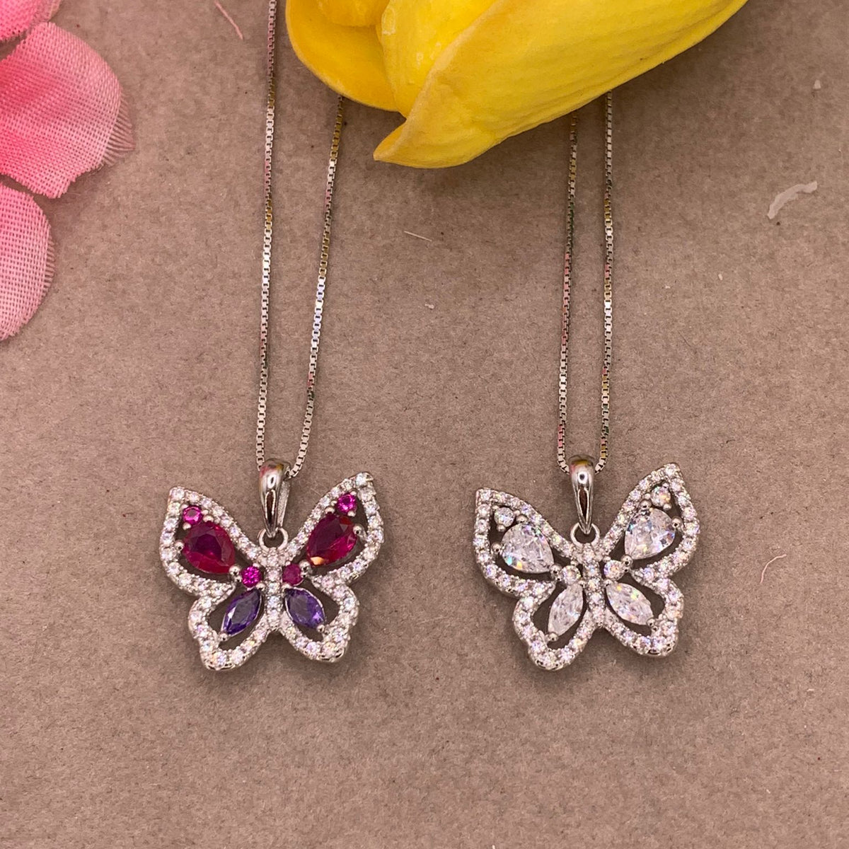 Collana butterfly baguette