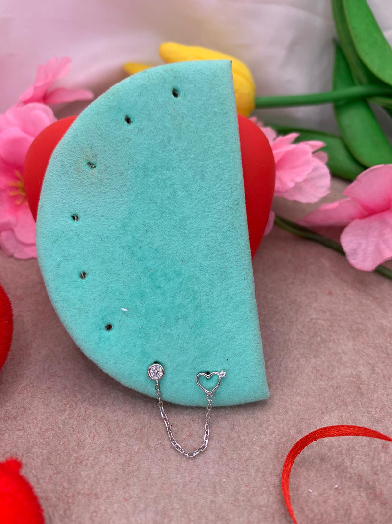 Orecchini chain cuore open