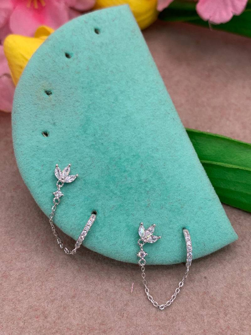 Orecchini chain flower