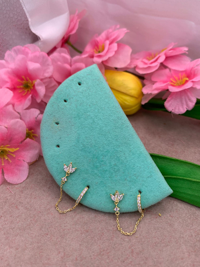 Orecchini chain flower