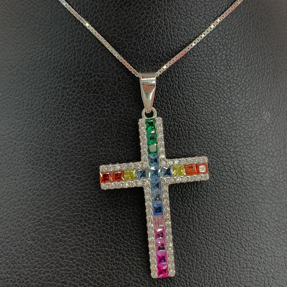 Collana croce multicolor