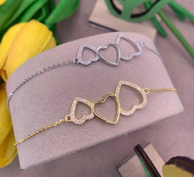 Bracciale tris hearts
