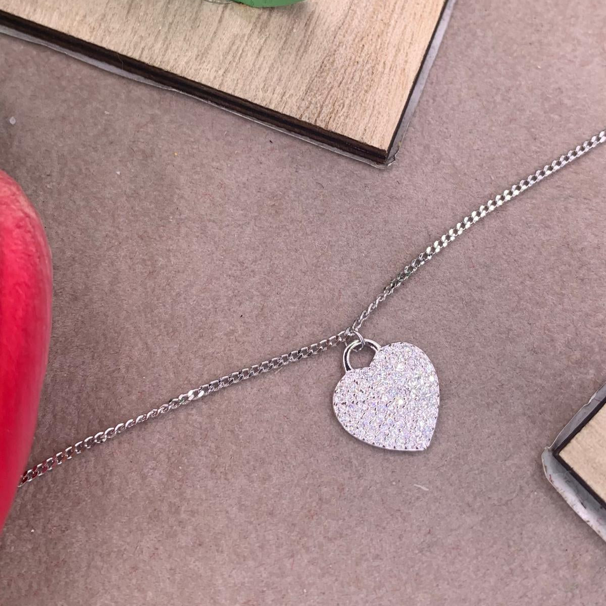 Bracciale cuore zirconato