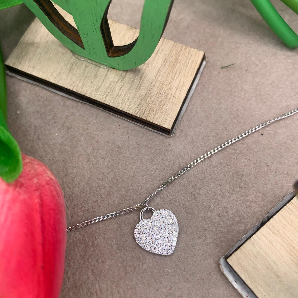 Bracciale cuore zirconato