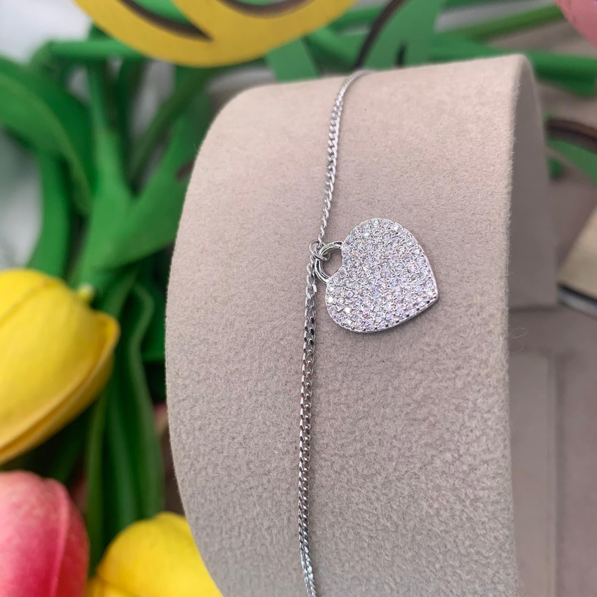 Bracciale cuore zirconato