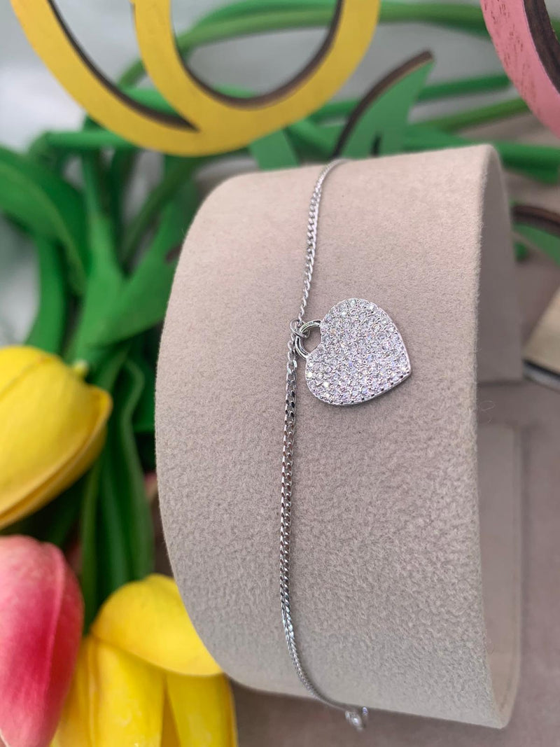Bracciale cuore zirconato