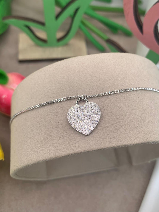 Bracciale cuore zirconato