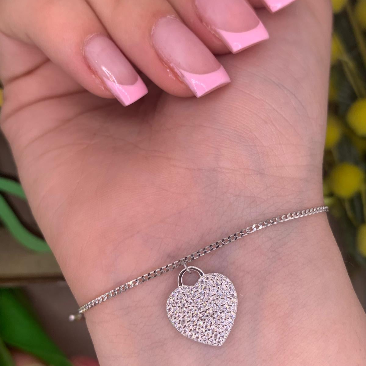 Bracciale cuore zirconato