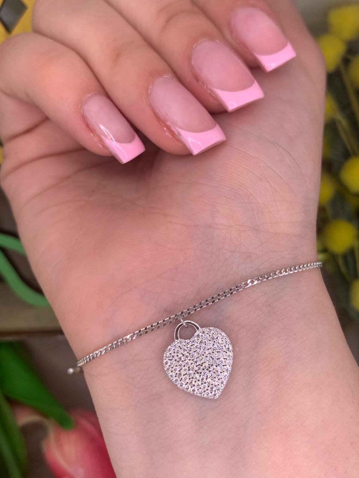 Bracciale cuore zirconato