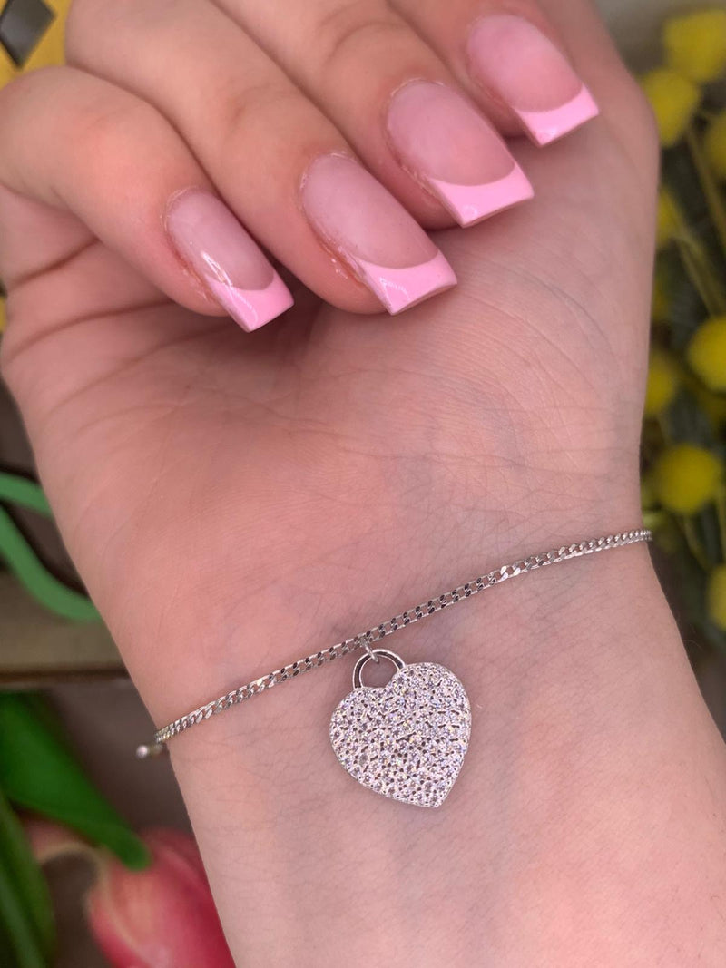 Bracciale cuore zirconato