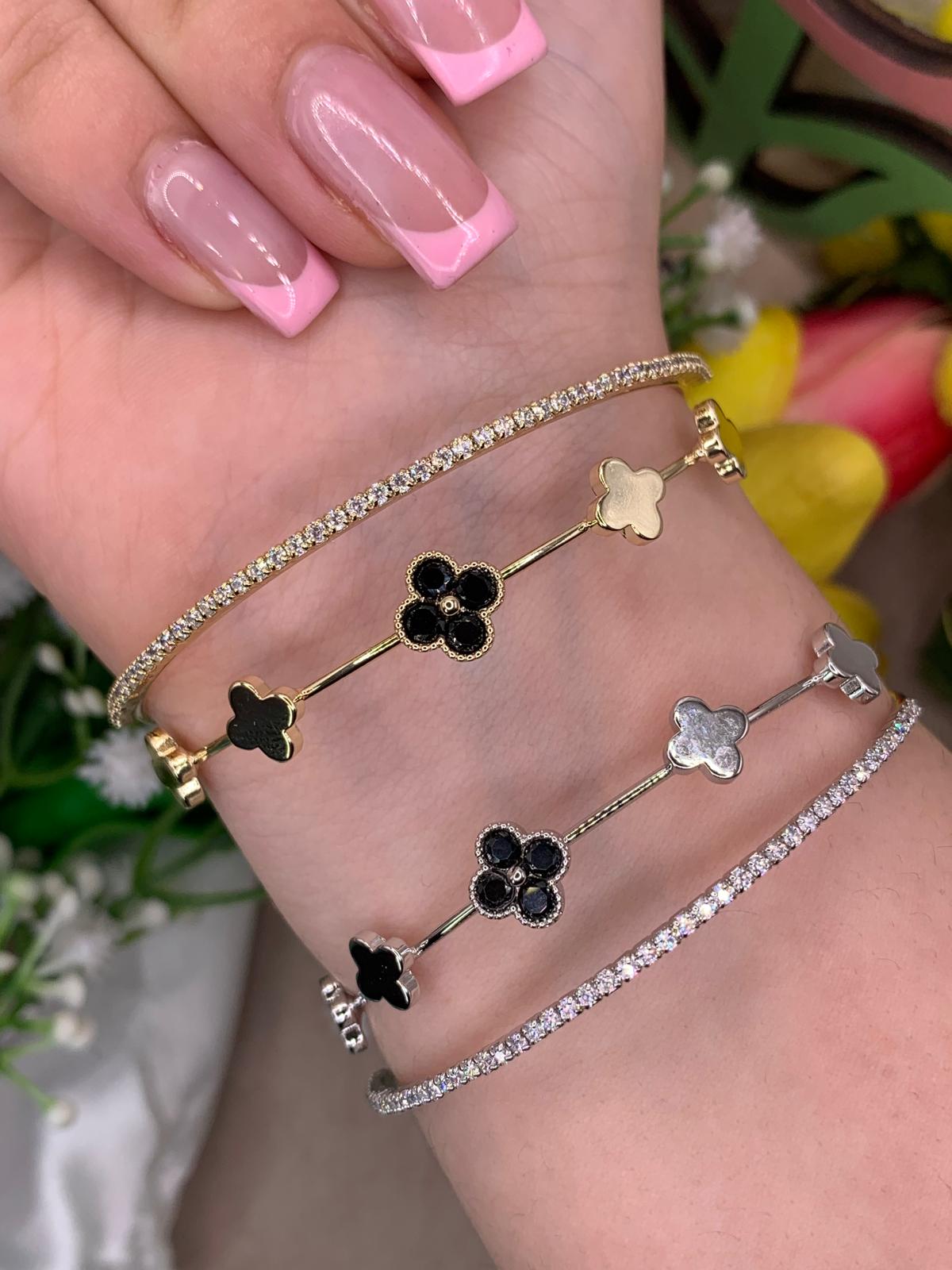 Bracciale trifoglio acciaio